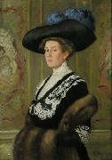 Ernst Oppler Portrait einer Dame mit Hut France oil painting artist